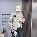 宽松户外加厚加棉棒球服 外套情侣款 秋冬美式 休闲痞帅字母刺绣工装