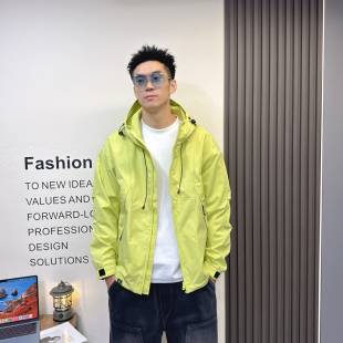户外运动上衣 宽松百搭休闲夹克纯色工装 2025早秋新款 连帽外套男士