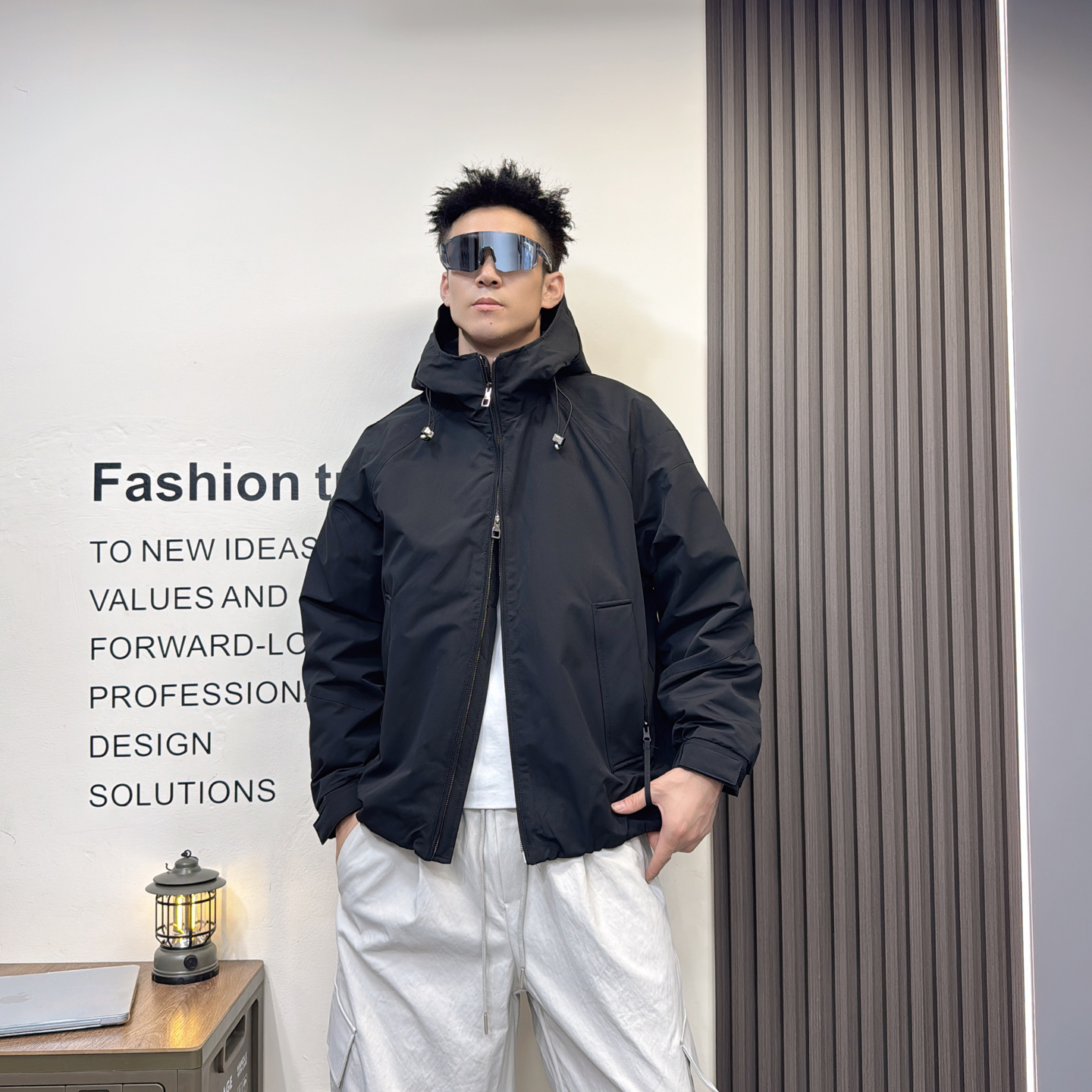 2025秋冬新款夹棉冲锋衣外套男士