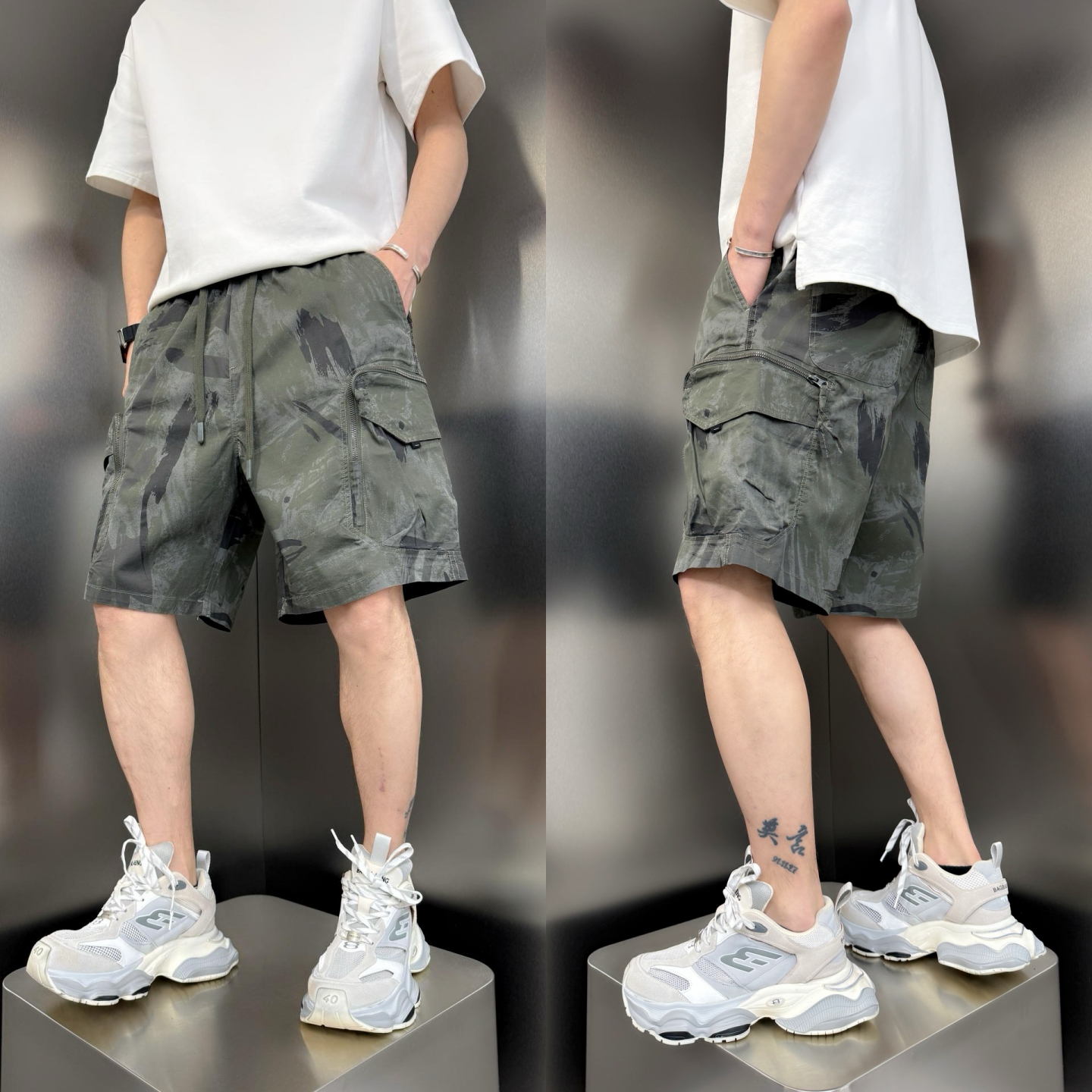 夏季新款迷彩工装短裤男宽松直筒