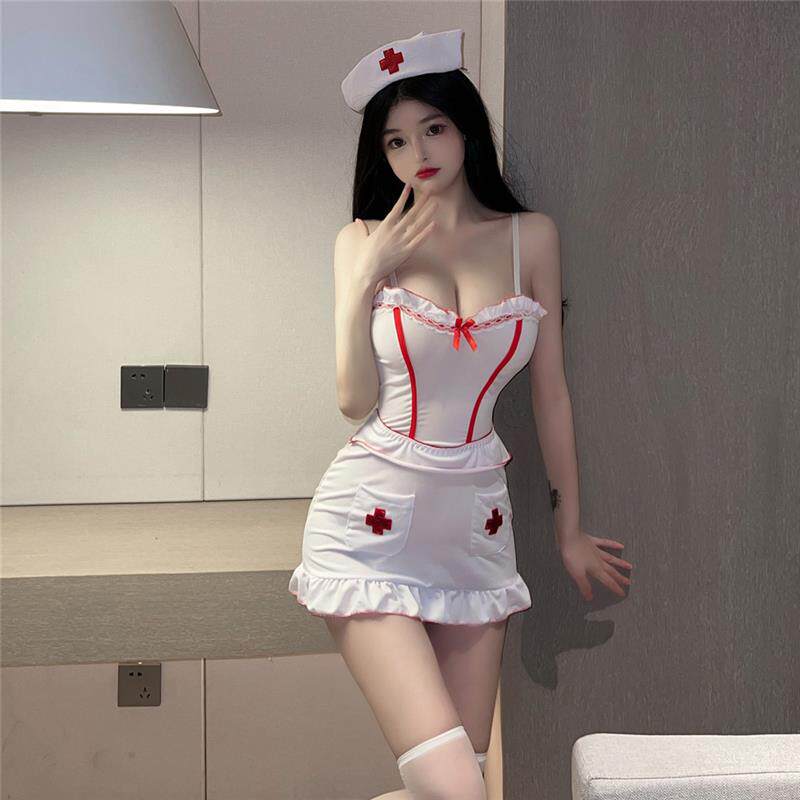 格格家 网红性感辣妹夜店KTV护士服角色扮演激情制服吊带连衣裙女