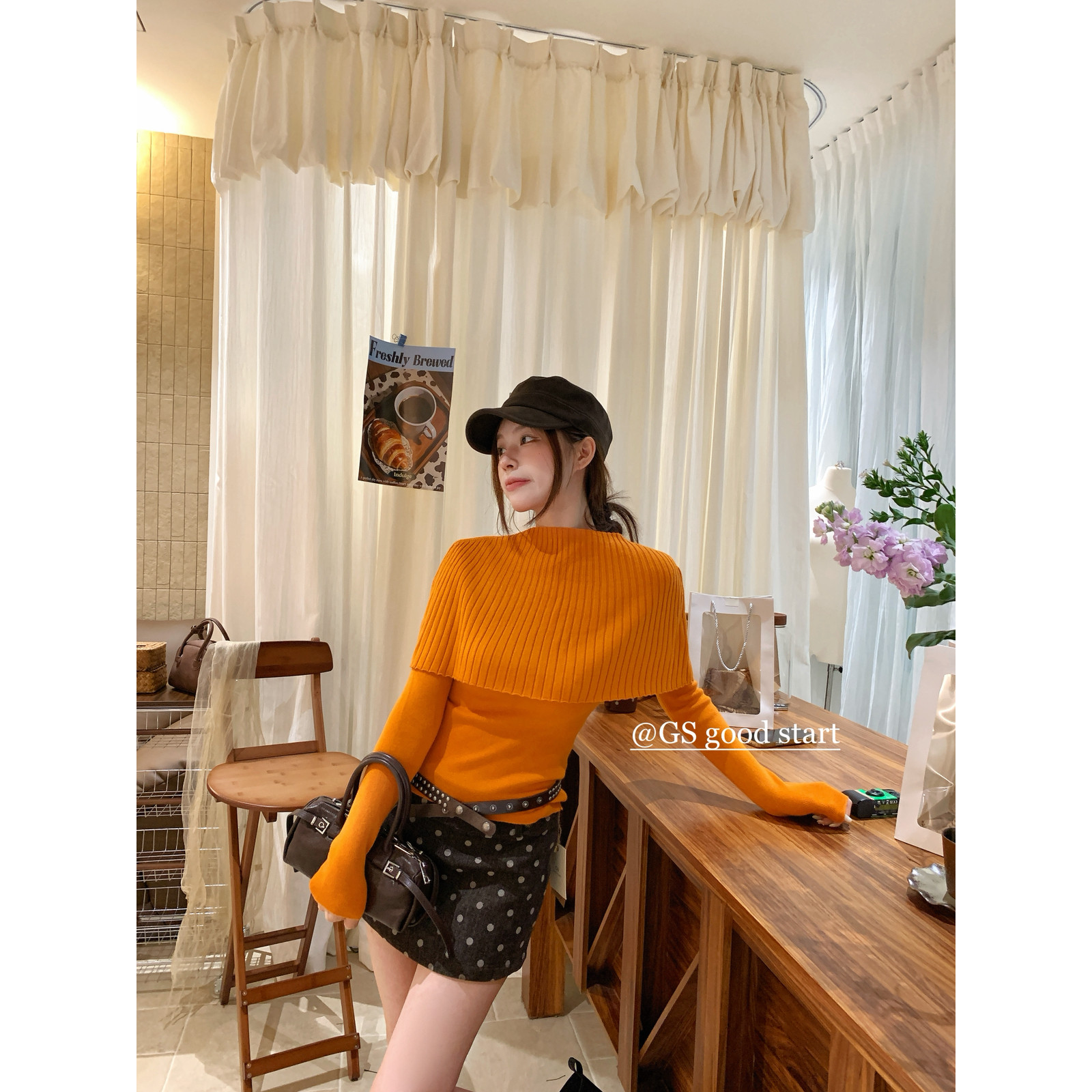宝藏安利秋上新法式千金感斗篷气质温柔绵羊毛针织衫披风两件套你