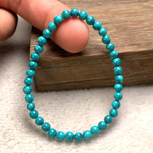 原矿绿松石手串小手链4m6m8m极细单圈女款 圆珠散珠配珠