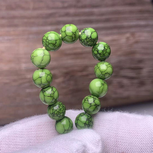 菜籽黄绿松石散珠配珠圆珠单颗老型鼓珠手串隔珠项链饰品diy串珠