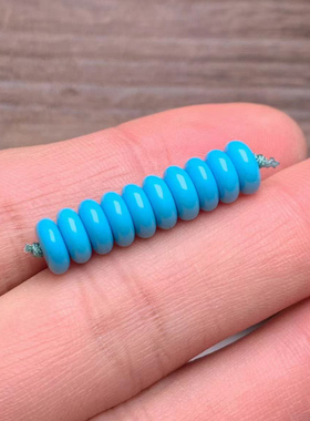 天然蓝色绿松石隔片高瓷绿色蓝色散珠隔珠手串垫片文玩配珠配饰