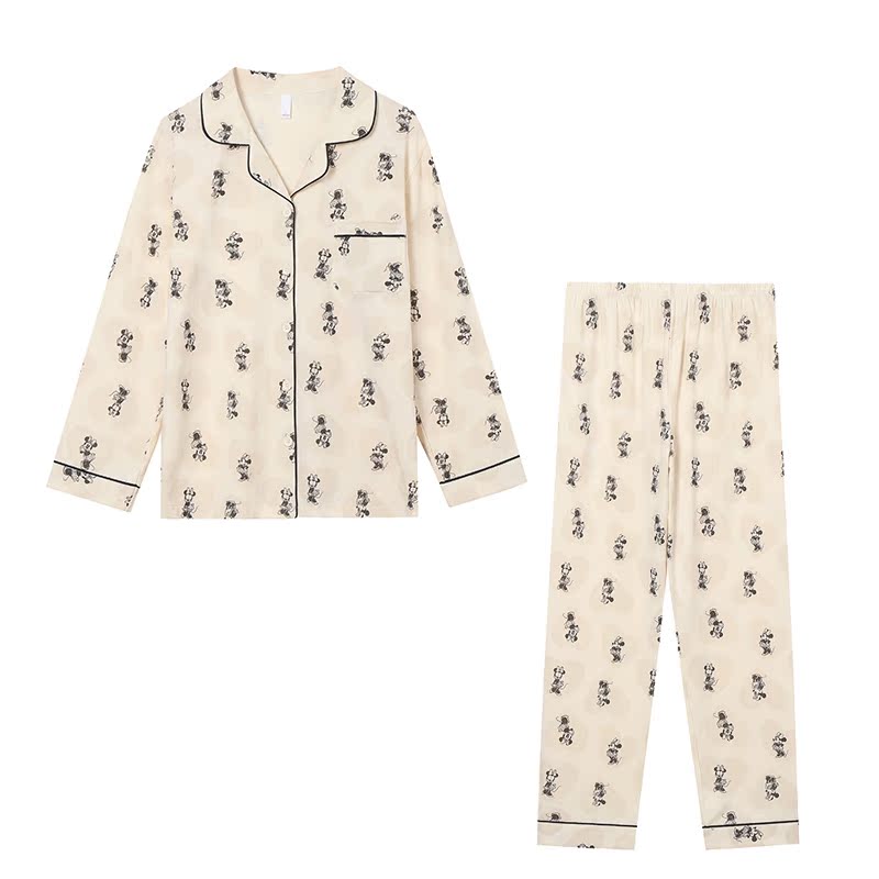 迪士尼长袖翻领套装情侣款3048