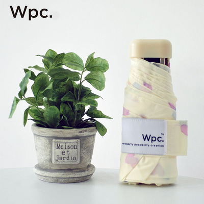 Wpc.折叠印花雨伞五折伞卡片伞拒水便携小巧迷你轻量晴雨伞易收纳