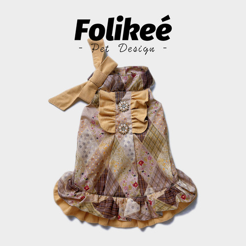 Folikee宠物荷叶边小礼服猫狗