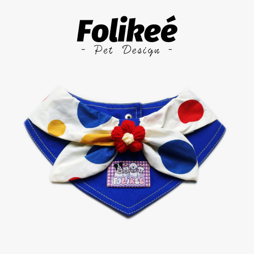 Folikee彩糖波波狗狗围脖口水巾