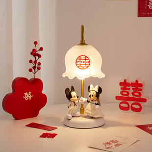 结婚台灯手工长明灯婚房床头灯送新娘礼物陪嫁灯结婚礼物红色喜灯