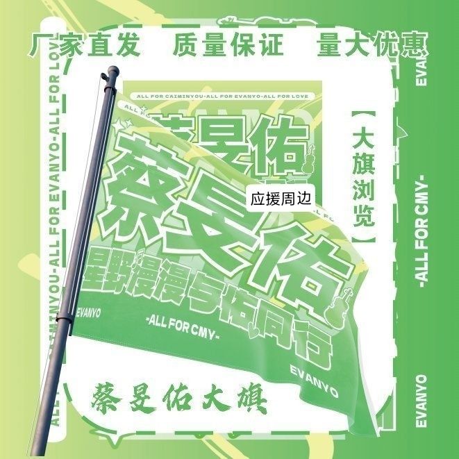 蔡旻佑大旗明星演唱会蔡旻佑应援旗音乐节综艺线下应援旗定制