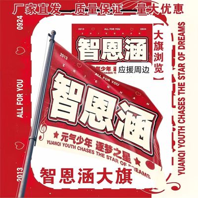 新款智恩涵大旗TF家族智恩涵应援旗户外音乐节粉丝团应援旗定制