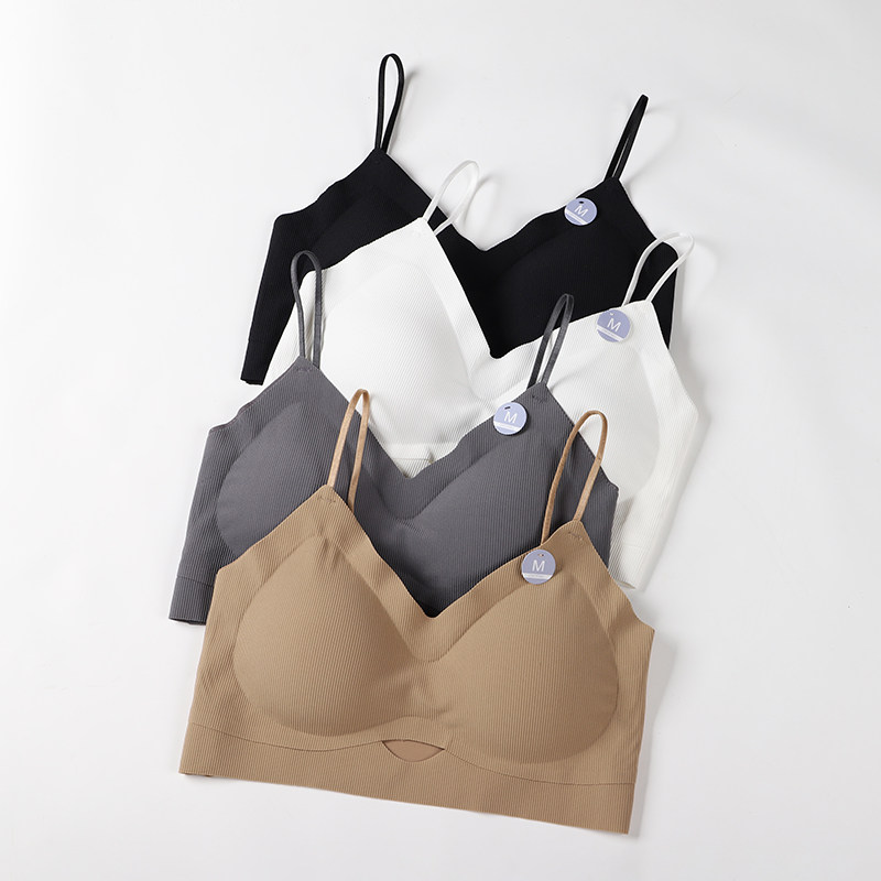 露水珠无痕冰丝内衣美背文胸运动聚拢提拉收副乳加厚小胸显大吊带