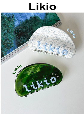 Likio 原创设计 鹅卵石涂鸦LOGO肌理发抓发饰鲨鱼夹