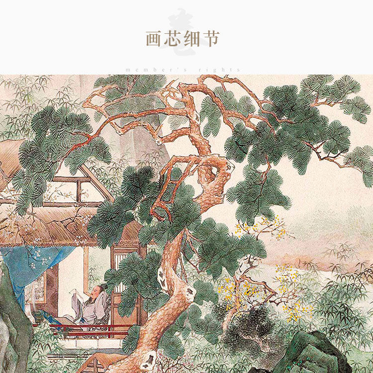 三顾茅庐图三国人物画像刘备关羽张飞诸葛亮装饰字画卷轴挂画