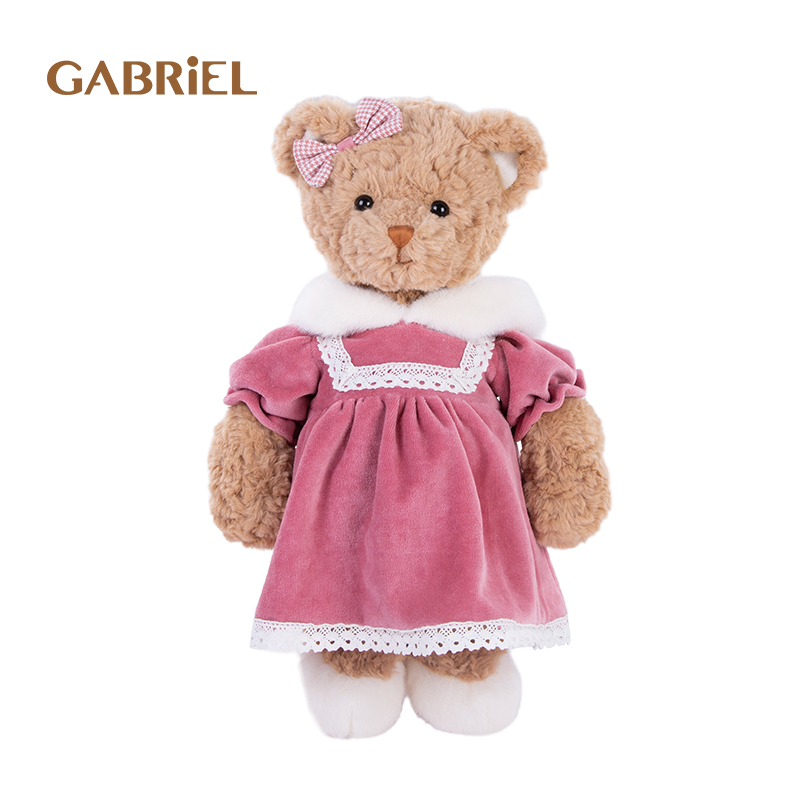 伽百利Gabriel约翰娜小熊毛绒玩偶粉裙公仔睡觉抱娃娃送小朋友