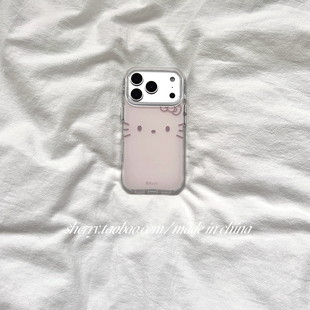 reno15 x8pro真我GT7PRO 14pro 12pro手机壳findx9pro 白底IMD 13pro ZKAins风淡粉肤感小猫适用于oppo