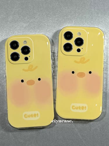 可爱卡通软萌小黄鸭适用于小米15pro手机壳cc9全包13spro直边civi2/civi3直边13x青春14ultar小米11/10/9女款