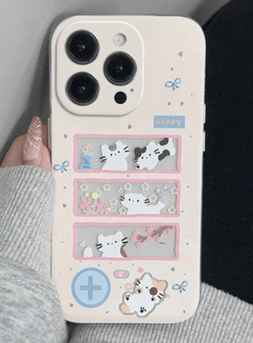 蓝色卡通相框猫猫适用于oppo Findx7/x3/2手机壳k11x女k7x全包k9硅胶K10活力版小胖妹直边findx6pro小众k9s女