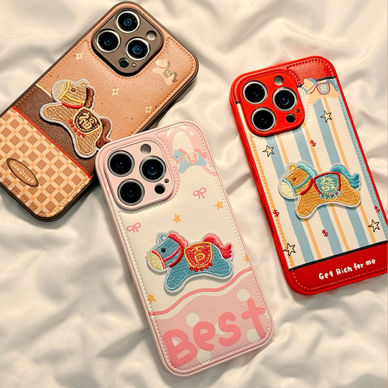 ZKA立体刺绣小马可爱新年适用于vivo x200promini/x300手机壳s30/20pro/19/18/16女neo10/9pros/z10turbo气垫