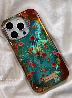 复古气质蝴蝶结花朵适用于oppo reno13Pro/12/10手机壳r17透明reno9小众r11全包reno8/7女ace2个性4se羽纱