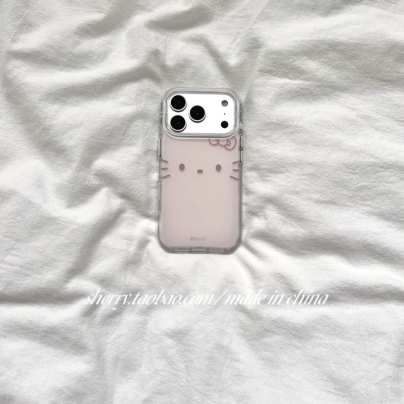 ZKAins风淡粉肤感kt猫适用于vivo x200promini/x300手机壳s30/20pro/19/18/16女neo10/9pros/z10turbo白底IMD