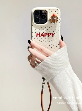 黑色波点饼干表情适用于vivo s19pro/s18e手机壳s16全包s15pro防摔s12创意s10新款s9女s17t皮纹23个性v27pr