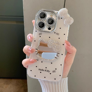 ZKA白底小小猫镜子适用于荣耀 400手机壳300PRO荣耀200/90GT/80/70/60i精羽Magic7/6女play9T畅玩60plus/50