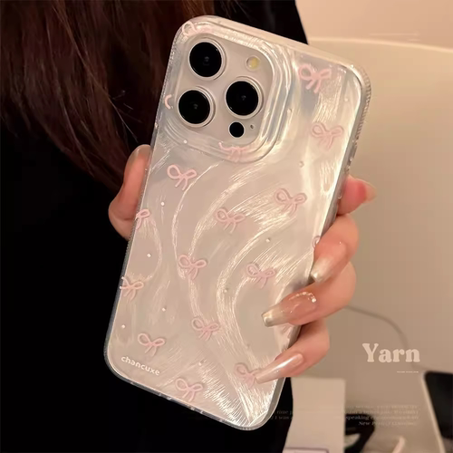 粉色少女蝴蝶结波点适用于oppo reno14Pro/13/12手机壳r17透明reno5小众r11全包reno8/7女ace2个性4se羽纱