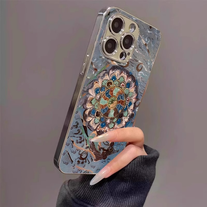 敦煌莲花适用于OPPO Find X8手机壳A3PRO小众findX7Ultra新款X6/5皮质A5pro女Realme真我GT6硅胶oppo玻璃