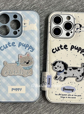 ZKA可爱奶呼格纹斑点小狗适用于华为Mate80/70/60pro/50手机壳nova14pro/13/12/11/9华为P80ultra/70/60气垫