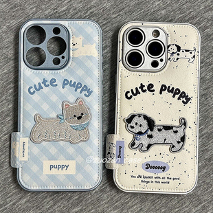 ZKA可爱奶呼格纹斑点小狗适用于华为Mate80/70/60pro/50手机壳nova14pro/13/12/11/9华为P80ultra/70/60气垫