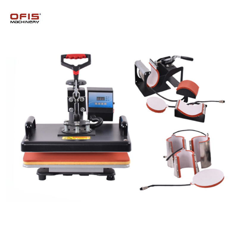 8合1多功能烫画机T恤杯盘帽子组合热转印平板烫画机