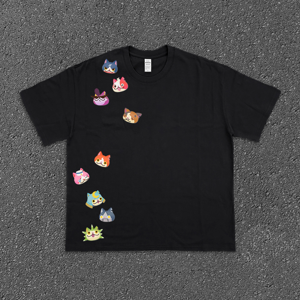 只为快乐 只做喜爱  妖怪手表可爱原宿风百搭可爱夏季短袖T恤