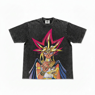 Made in Heaven 游戏王暗游戏YamiYugi 法老王阿图姆做旧短袖