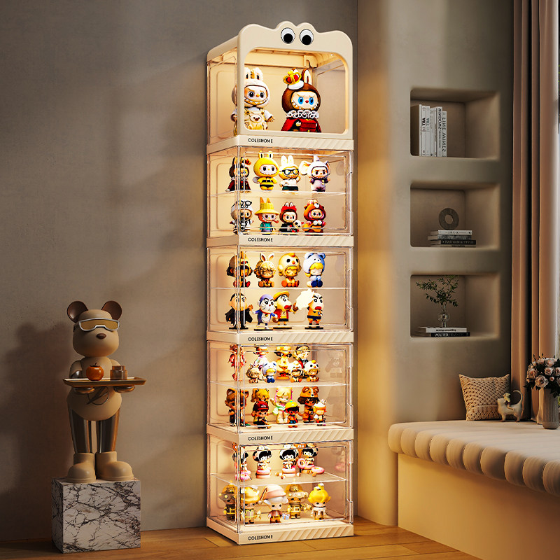 手办展示柜盲盒收纳适用乐高积木家用透明模型摆件儿童玩具置物架