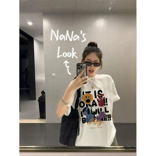 出口外贸折扣奥特莱斯专柜撤回潮牌卡通小狗纯棉男女短袖T恤上衣