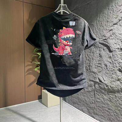 外贸原单正品尾货清仓~港风时尚轻奢百搭重磅纯棉短袖T恤男女上衣