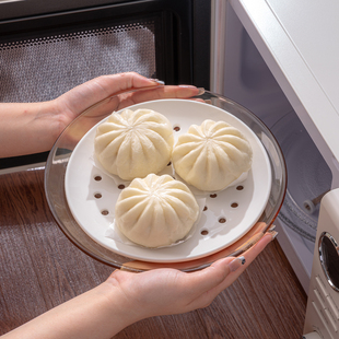 微波炉专用碗蒸盘蒸笼玻璃带盖加热菜专用器皿热馒头神器陶瓷蒸盒