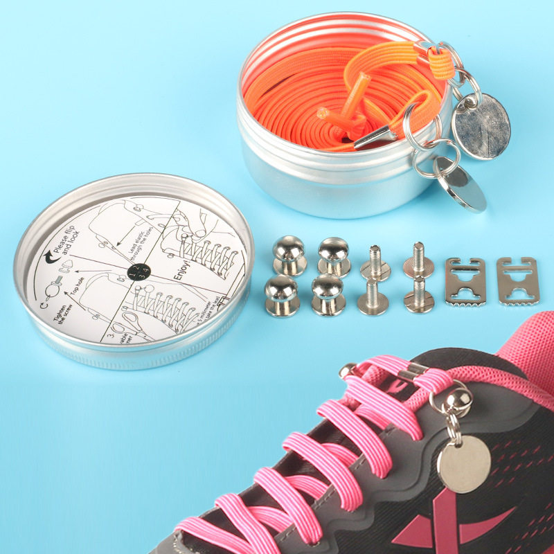 懒人鞋带儿童成人彩色黑白扁平固定器松紧免绑免系乳胶弹力