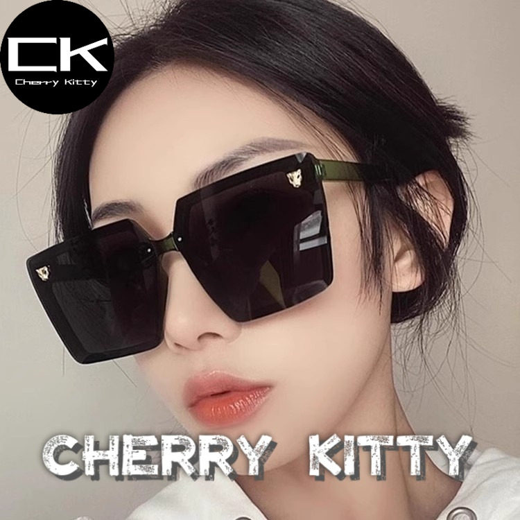 Cherry Kitty韩国轻奢大框墨镜女大脸显瘦透绿色眼镜偏光太阳镜潮