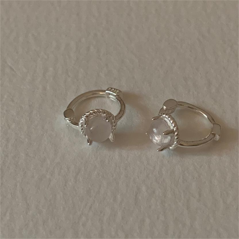 日系设计师topwhit 925银猫眼耳环耳扣简约冷淡风气质ins风耳饰