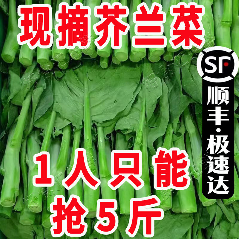 新鲜芥兰菜广东芥蓝菜应季蔬菜芥兰白花甘蓝菜心花苔当季青皮绿叶