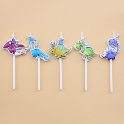 彩色恐龙蜡烛儿童卡通生日派对