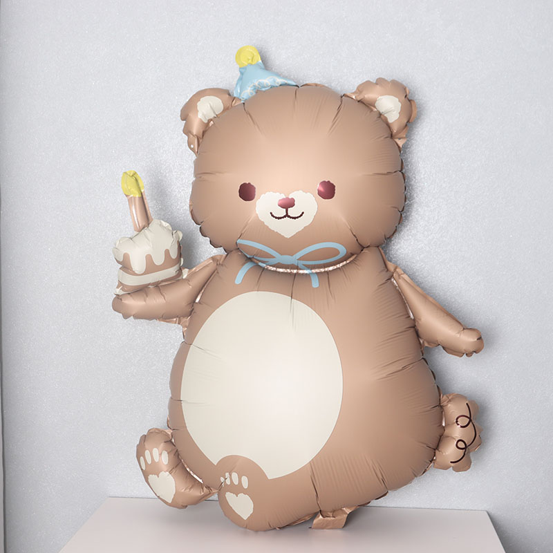 哑光宠物猫脚印脚掌手持蛋糕生日帽魔法熊气球周岁生日派对装饰