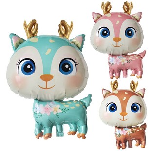 森林小鹿气球圣诞铝膜气球卡通梅花鹿造型气球儿童派对布置森蒂鹿