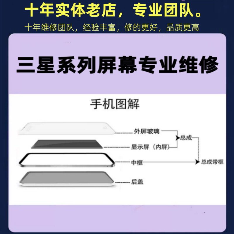 三星S10+S20+s21u s22u s8+ s9+屏幕外屏玻璃维修总成
