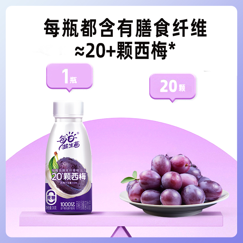 好益多每日益生菌西梅乳酸菌膳食纤维肠胃消化益生元饮品230g*1瓶