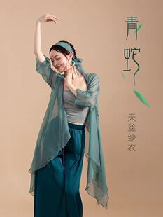 古典舞前世今生服装交叉领中国风舞蹈纱衣飘逸女表演服青蛇舞蹈服