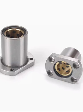 切边法兰直线轴承外钢内铜石墨铜套LMH10 16 20 25 30 35 40UU